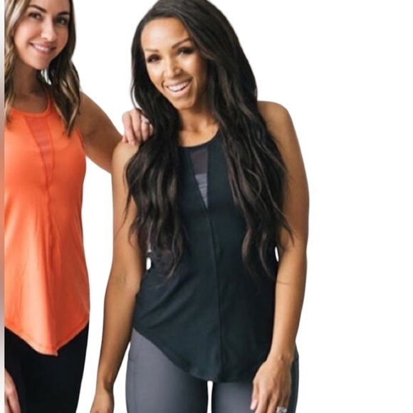 Zyia Effortless Racerback Tank Mesh Details Black Size Medium - Picture 10 of 11